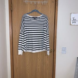 Gray and white stripped top